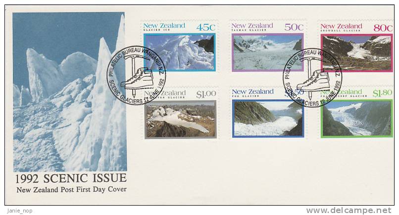 New Zealand 1992 Scenic Issue Glaciers  FDC - FDC