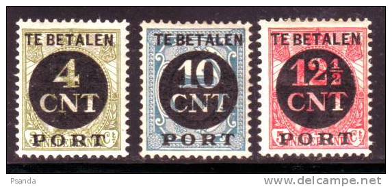 Netherlands  1924 Mino 65,67,68 MH* - Postage Due