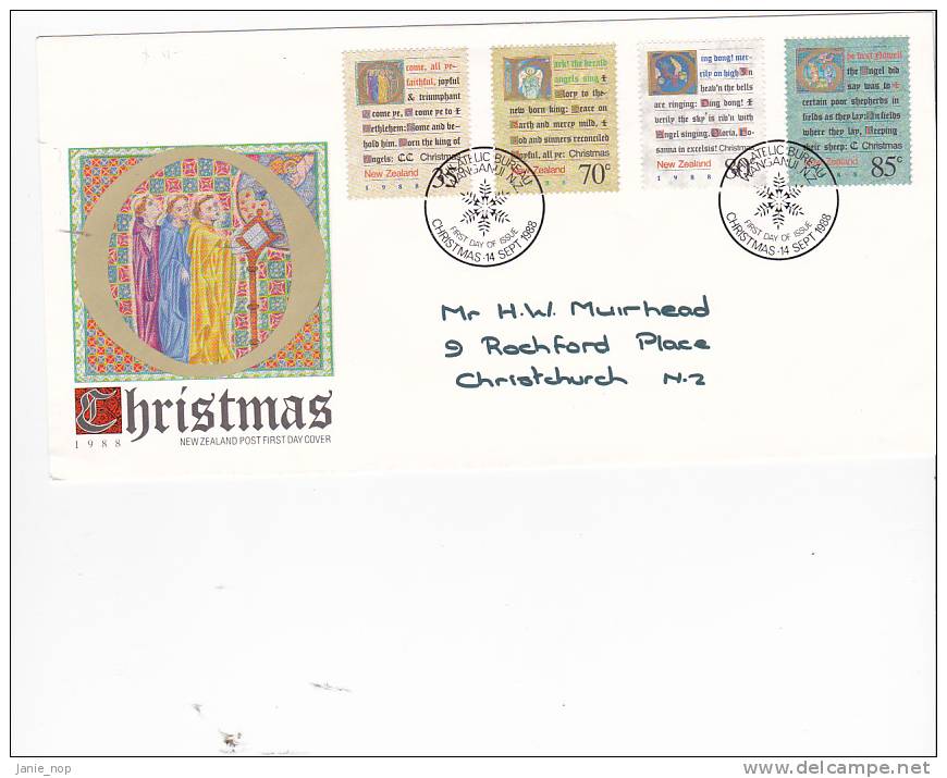 New Zealand  1988 Christmas Addressed  FDC - FDC