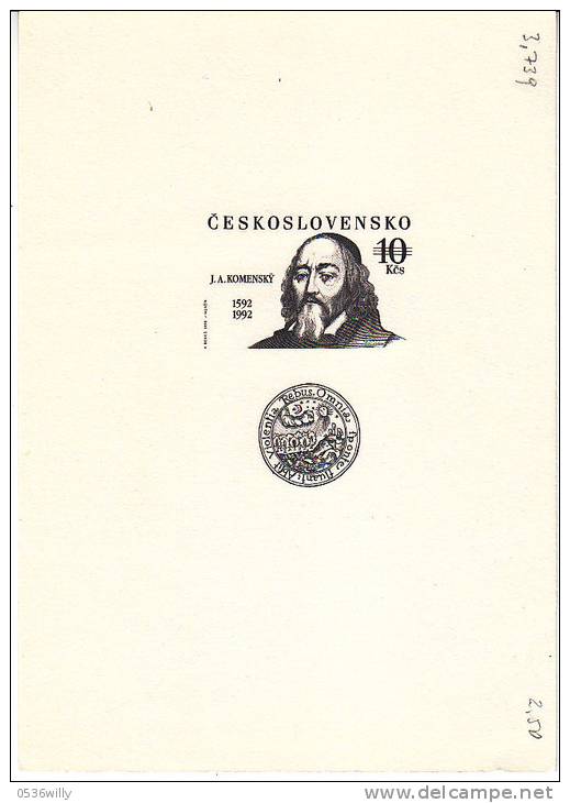 Tschechoslowakei 1991. J.A. Komensky, U.a. Drucker (3.739) - Proofs & Reprints