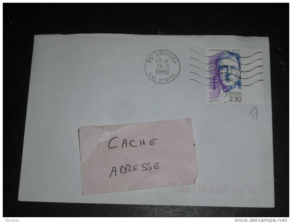 IMPRESSION DU TIMBRE DANS LA MARGE - LOUVRES VAL D OISE - SUR YT 2634 BORD DE FEUILLE - DE GAULLE - - Storia Postale