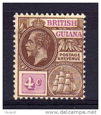 British Guiana - 1922 - 4 Cents Definitive (Watermark Multiple Script CA) - MH - Guayana Británica (...-1966)