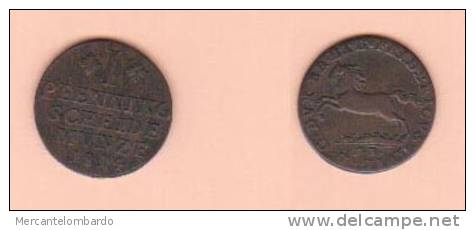 MONETA DA 1 PFENNIG DEL 1814 DI BRUNNSWICK (GERMANIA) COME DA IMMAGINE - Monedas Pequeñas & Otras Subdivisiones