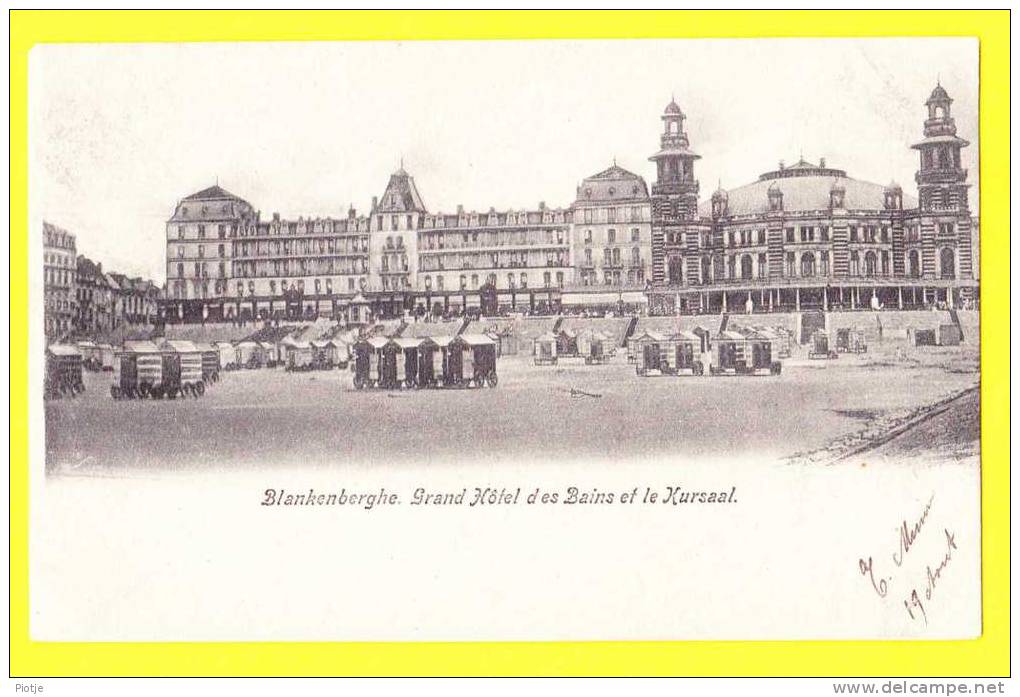 * Blankenberge - Blankenberghe (Kust) * Grand Hotel Des Bains Et Le Casino Kursaal, Beach, Plage, Strand, CPA, Old - Blankenberge