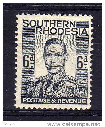 Southern Rhodesia - 1937 - 6d Definitive - MH - Rhodésie Du Sud (...-1964)