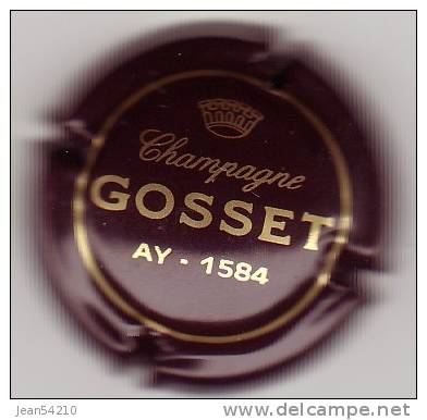 CAPSULE DE CHAMPAGNE "GOSSET" Marron, écriture Or - Gosset