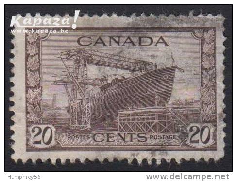 1942 - CANADA - Y&T 216 [World War II/Seconde Guerre Mondiale: Corvette] - Oblitérés