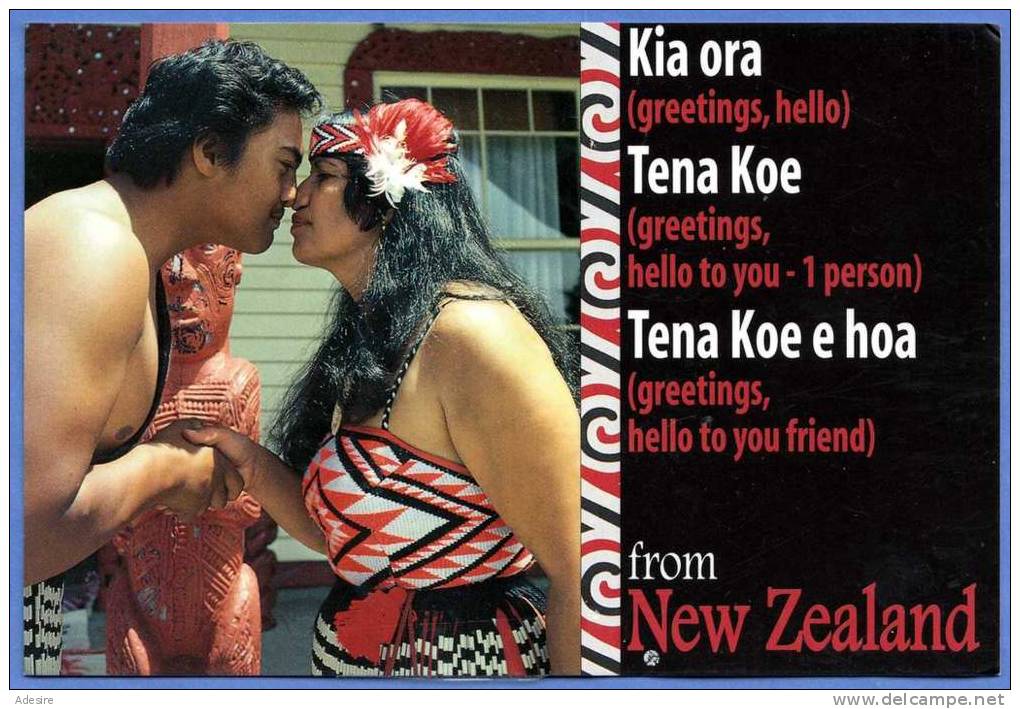 NEW ZEALAND, NEUSEELAND, The Hongi Or Light Pressing Of Noses And Holding Hands Is A Traditional Moori Greating - Neuseeland