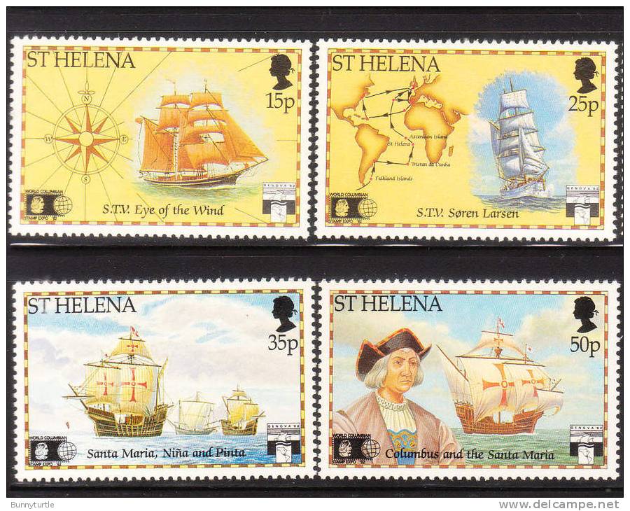 St. Helena 1992 World Stamp Expo Discovery Of America Columbus MNH - Sainte-Hélène