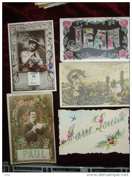 PRENOMS - AL2 - 5 CARTES POSTALES  DES PRENOMS : PAUL,MARIE-LOUISE,JOSEPH, JEAN,MARIE - Nombres