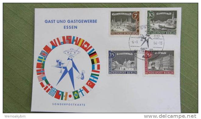 Sonder-Postkarte "Gast Und Gastgewerbe Essen" Vom 6.9.64 Mit Sonderstempel BM Mi Berlin 218-221 - Franking Machines (EMA)