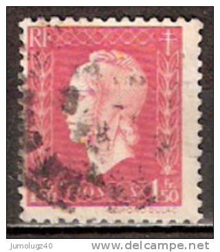 Timbre France Y&T N° 691 (2) Obl.  Marianne De Dulac.  1 F 50. Groseille. Cote 0,15 € - 1944-45 Marianne Van Dulac