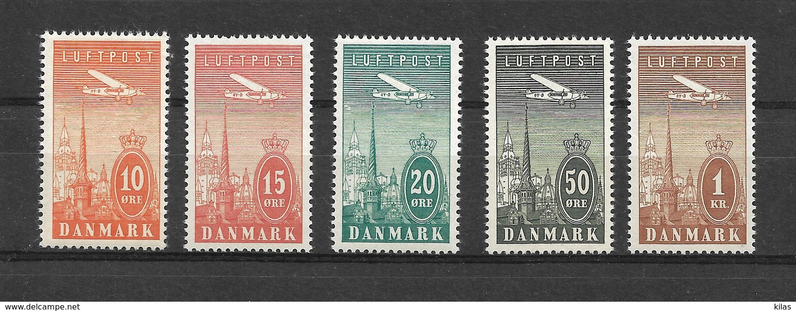 DENMARK 1934 Airmail Definitives - Poste Aérienne