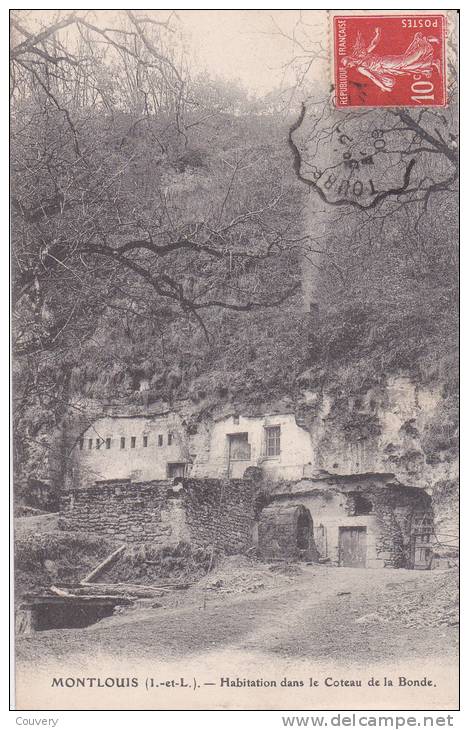 CPA 37  MONTLOUIS, Habitation Dans Le Coteau De La Bonde.(1909) - Autres & Non Classés