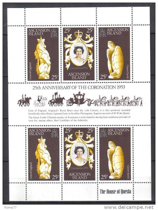 CI762 - ASCENSION , 25mo Incoronazione Serie 230/232 In Foglietto  ***  MNH - Ascensione