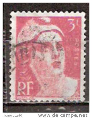 Timbre France Y&T N° 716 (5) Obl.  Marianne De Gandon.  3 F. Rose. Cote 0,15 € - 1945-54 Marianne Of Gandon