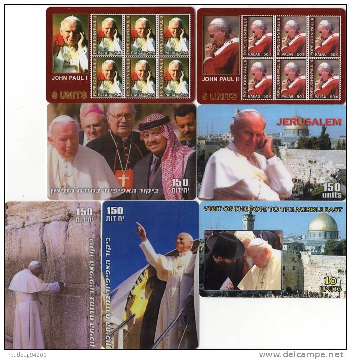 CARTES  PREPAYEES  WILLCOM   ISRAEL   Jean-Paul II   (lot De 7)  **** - Israel