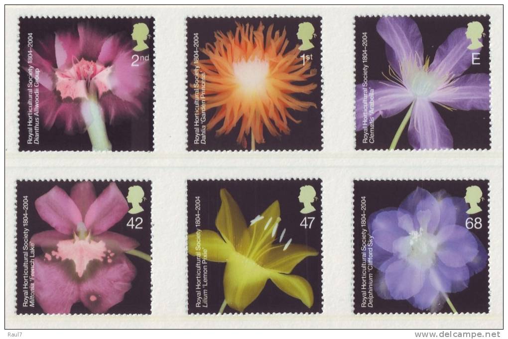 GRAND-BRETAGNE 2004 - Fleurs, 200e Ann Société Horticultural - 6v Neufs// Mnh - Unused Stamps
