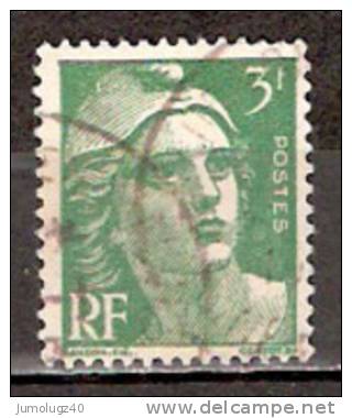 Timbre France Y&T N° 716A (5) Obl.  Marianne De Gandon.  3 F. Vert. Cote 0,50 € - 1945-54 Marianne Of Gandon