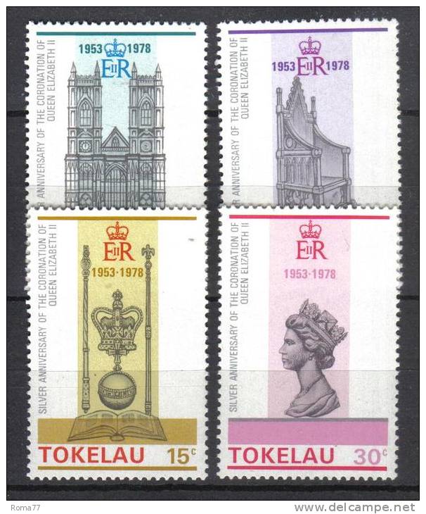 CI996 - TOKELAU , 25mo Incoronazione Serie 61/64  ***  MNH - Tokelau