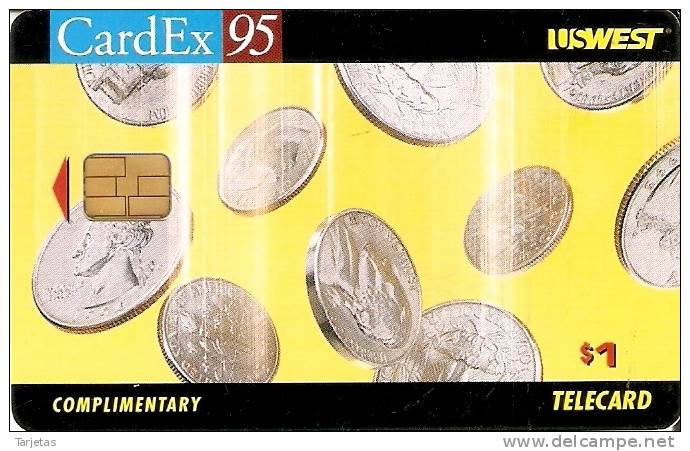 TARJETA DE ESTADOS UNIDOS CON UNAS MONEDAS (MONEDA-COIN) CARDEX 95 - Cartes à Puce