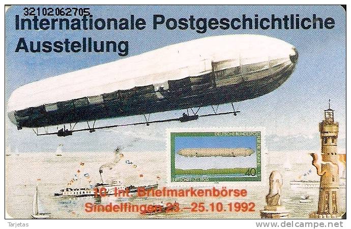 TARJETA DE ALEMANIA CON UN SELLO DE UN ZEPPELIN Y UN FARO - LIGHTHOUSE  (STAMP-SELLO) - Phares