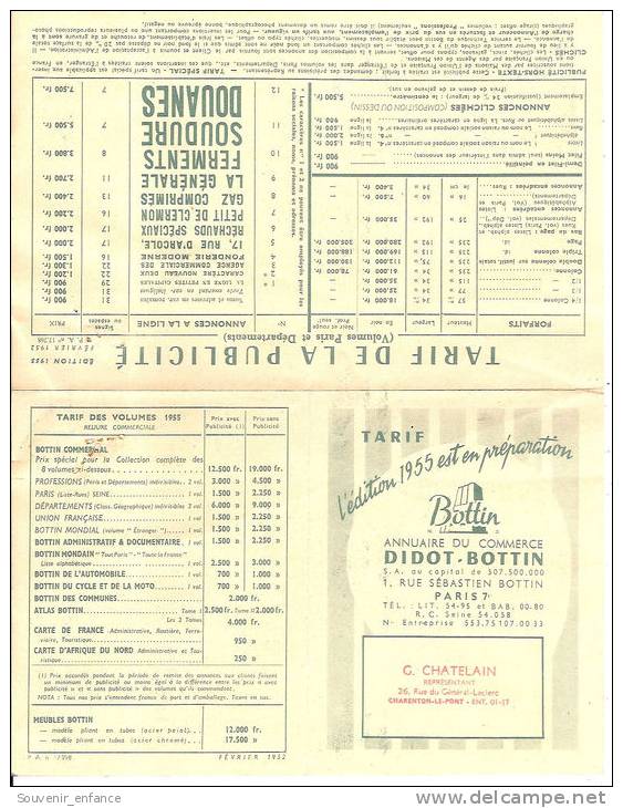 Annuaire Du Commerce Didot Bottin 1955  1 Rue Sébastien Bottin Paris 75 Chatelain Charenton Le Pont 94 Val De Marne Pub - Imprimerie & Papeterie