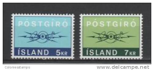 (S0603) ICELAND, 1971 (Postal Checking Service). Complete Set. Mi ## 453-454. MNH** - Unused Stamps