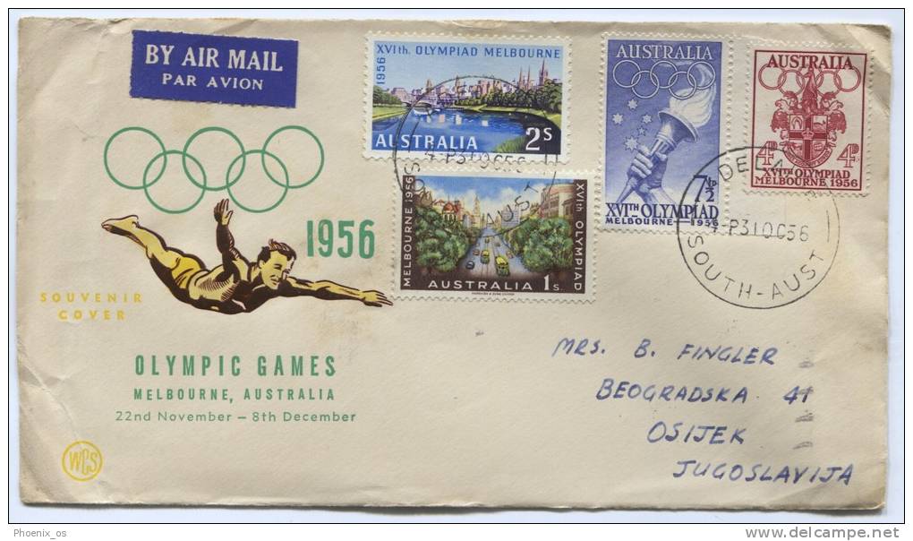 Australia - Adelaide, 1956. Olympic Games Melbourne, Air Mail - Ete 1956: Melbourne