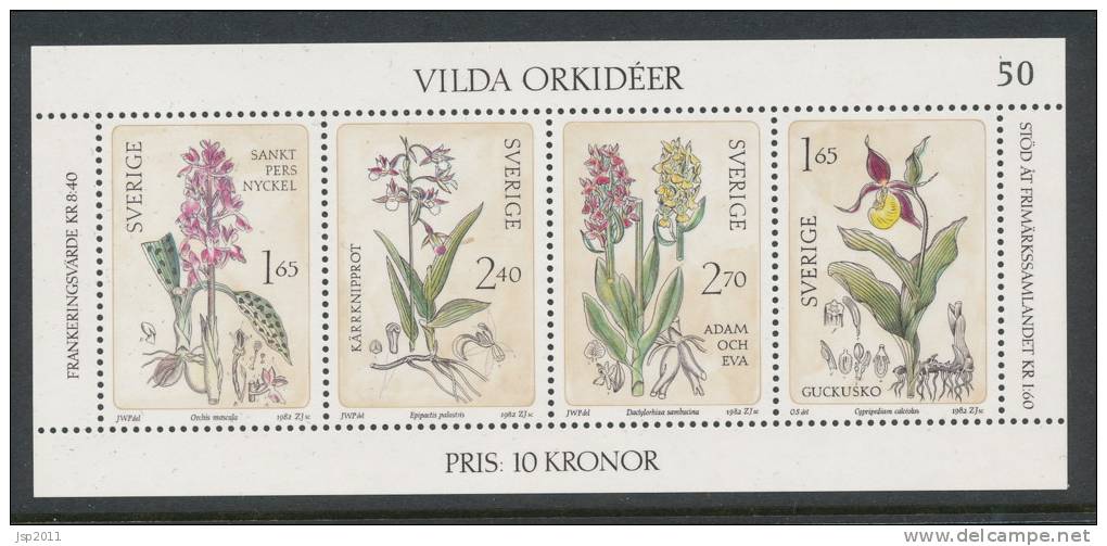Sweden 1982 Facit # 1222-1225. Wild Orchids, See Scann, MNH (**) - Nuevos