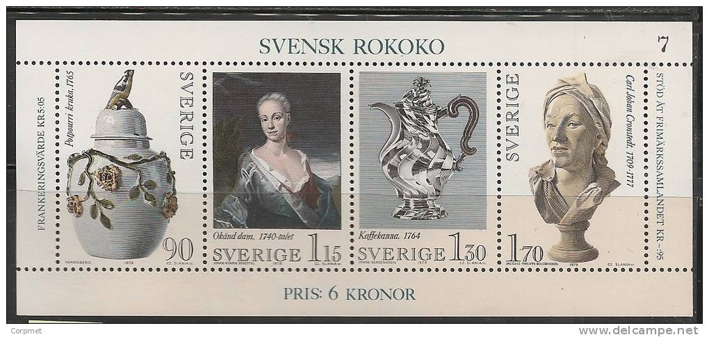 SWEDEN - 1979  SVENSK ROKOKO - Yvert # Bl 7   - MNH - Blocs-feuillets