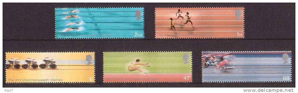 GRAND-BRETAGNE 2002 -Sports, Vélos, Natation, Jeux Du Commonwealth - 5v Neufs// Mnh - Unused Stamps