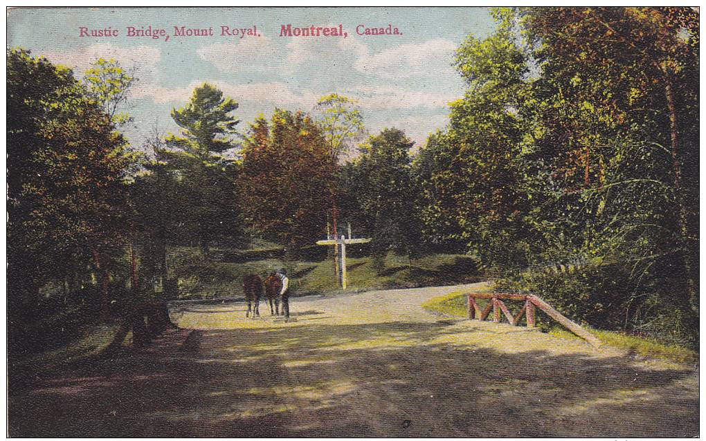Rustic Bridge, Mount Royal, Montreal, Quebec, Canada, 1900-1910s - Montreal