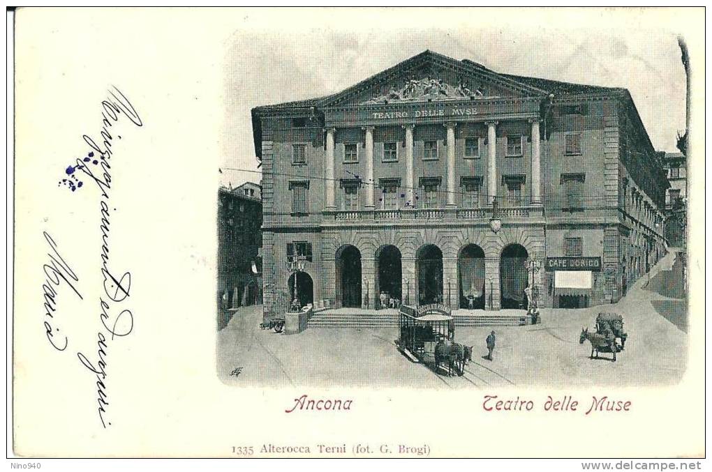 ANCONA  - TEATRO DELLE MUSE - F/P - V: 1902 - ANIMATA - CARROZZE - Ancona