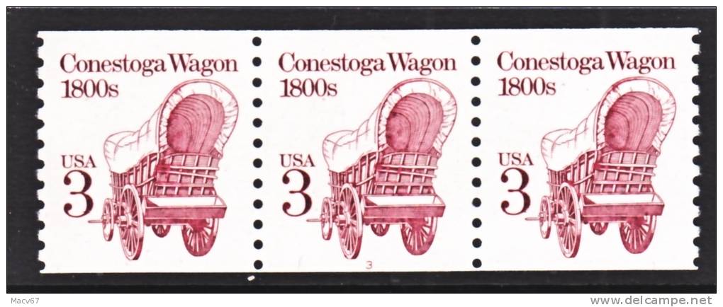 U.S. 2252 A  X 3   Plate 3  **   CONESTOGA  WAGON - Coils (Plate Numbers)