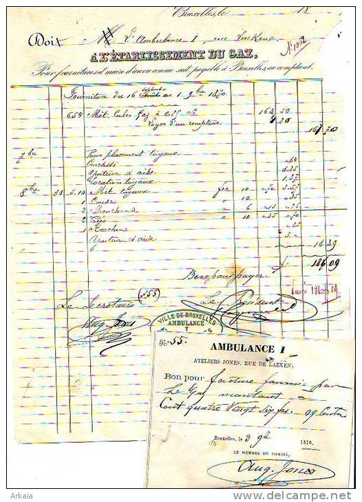 Bruxelles - 1870 - L'Etablissement Du Gaz - Elektriciteit En Gas