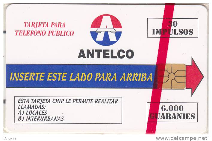 PARAGUAY - Telecom Logo, First Issue 30 Units/6000 Guaranies, Chip GEM1.1, Mint - Paraguay