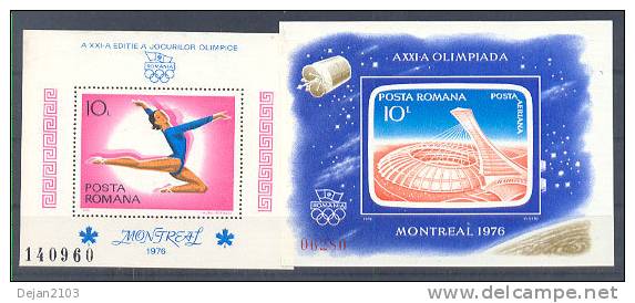 Romania 2 Mini Sheets Olympic Games In Montreal 1976 MNH ** - Autres & Non Classés