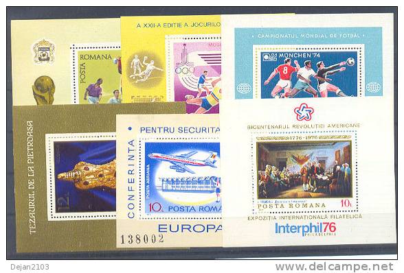 Romania Sport,art 6 Mini Sheets MNH ** - Andere & Zonder Classificatie