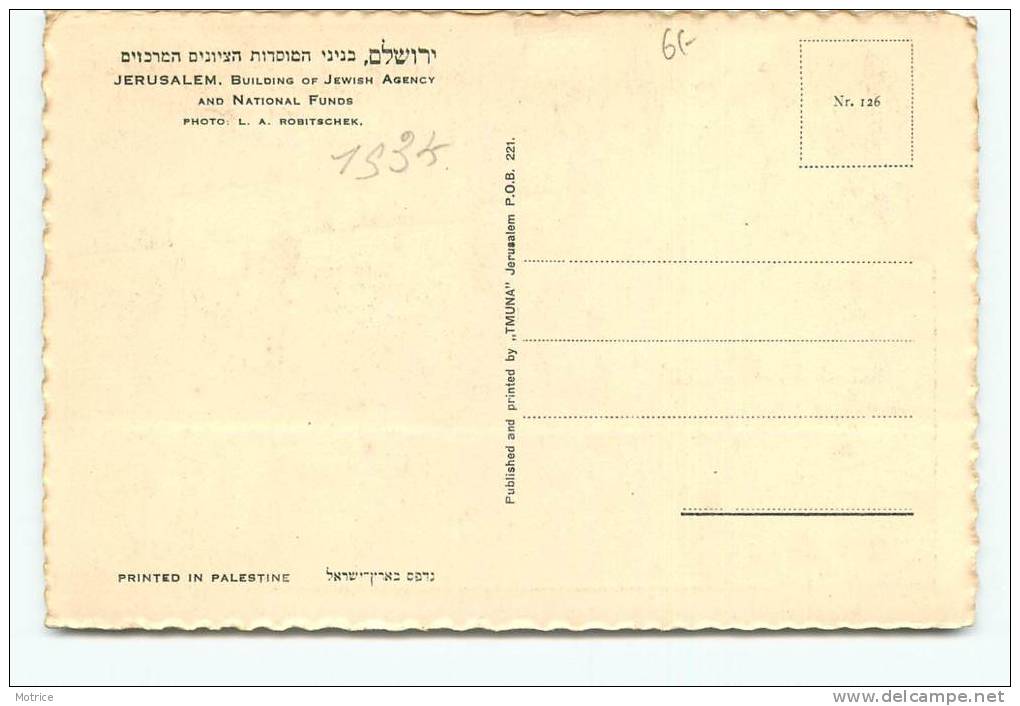 JERUSALEM  - Building Of Jewish Agency. - Israël