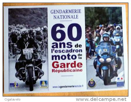 Carte 60 Ans Escadron Moto - Garde Républicaine Sur Le Tour De France Cyclisme 2012 - Cyclisme