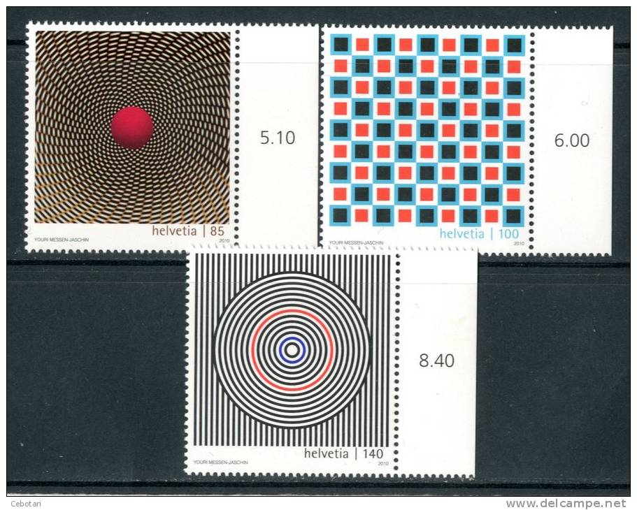 SVIZZERA / HELVETIA 2010** - "Optical Art" - 3 Val. MNH (set Completo) Come Da Scansione - Altri & Non Classificati