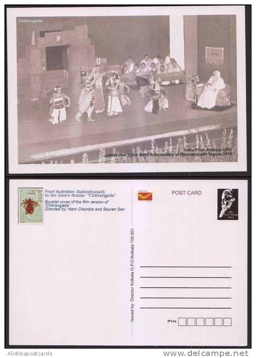 Nobel Prize Winner, Rabindra Nath Tagore, Poet, Artist, Post Card On Drama Chitrangada 2010,India Inde, Indien - Collections, Lots & Series