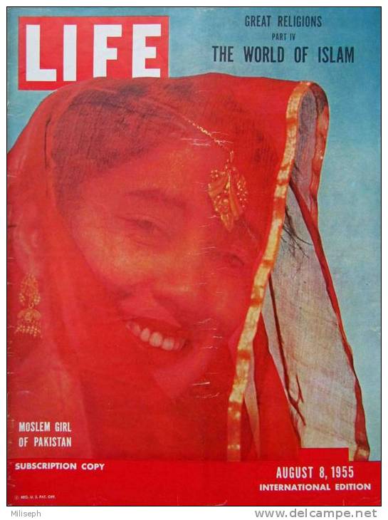 Magazine LIFE - AUGUST 8 , 1955 - INTER. ED. -   LE MONDE DE L'ISLAM  - PUB. Voitures  MORRIS OXFORD - FORD  Etc  (3032) - Nouvelles/ Affaires Courantes