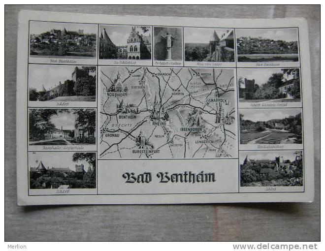 Bentheim - Map Karte Carte - Rheine - Osnabrück - Burgsteinfurt - Nordhorn   - D94729 - Osnabrück