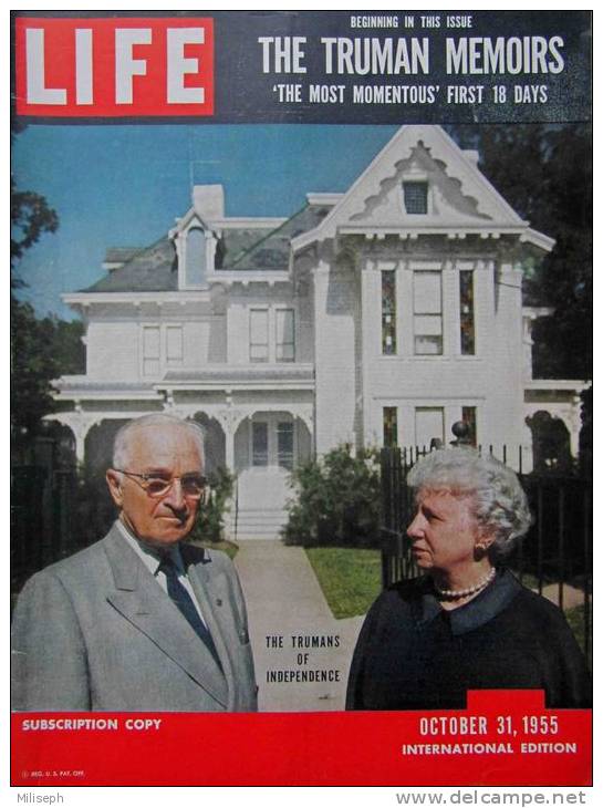 Magazine LIFE - OCTOBER 31 , 1955 - INTER. ED. -  THE TRUMAN MEMOIRS  - PUB.  RENAULT France  Etc  (3034) - News/ Current Affairs