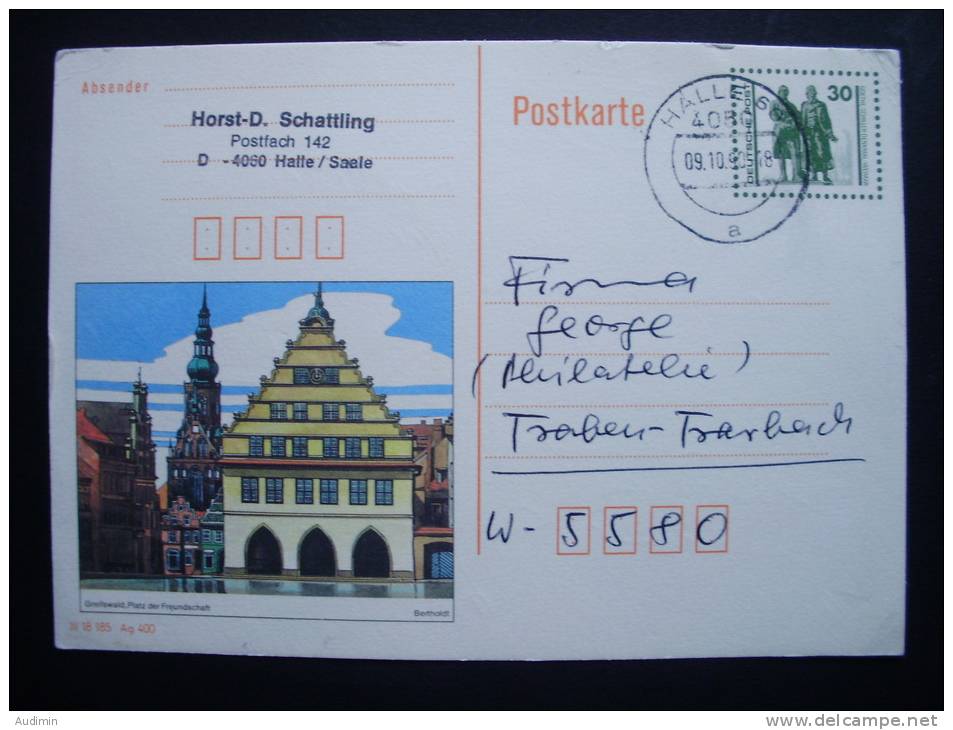 DDR P 109 Ganzsache Oo Used, TS Halle/Saale 9.10.1990 - Postcards - Used