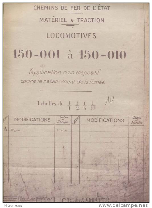 Chemins De Fer De L´Etat - Matériel & Traction - Locomotives - 150-001 à 150-010 - Documentation Technique - Machines