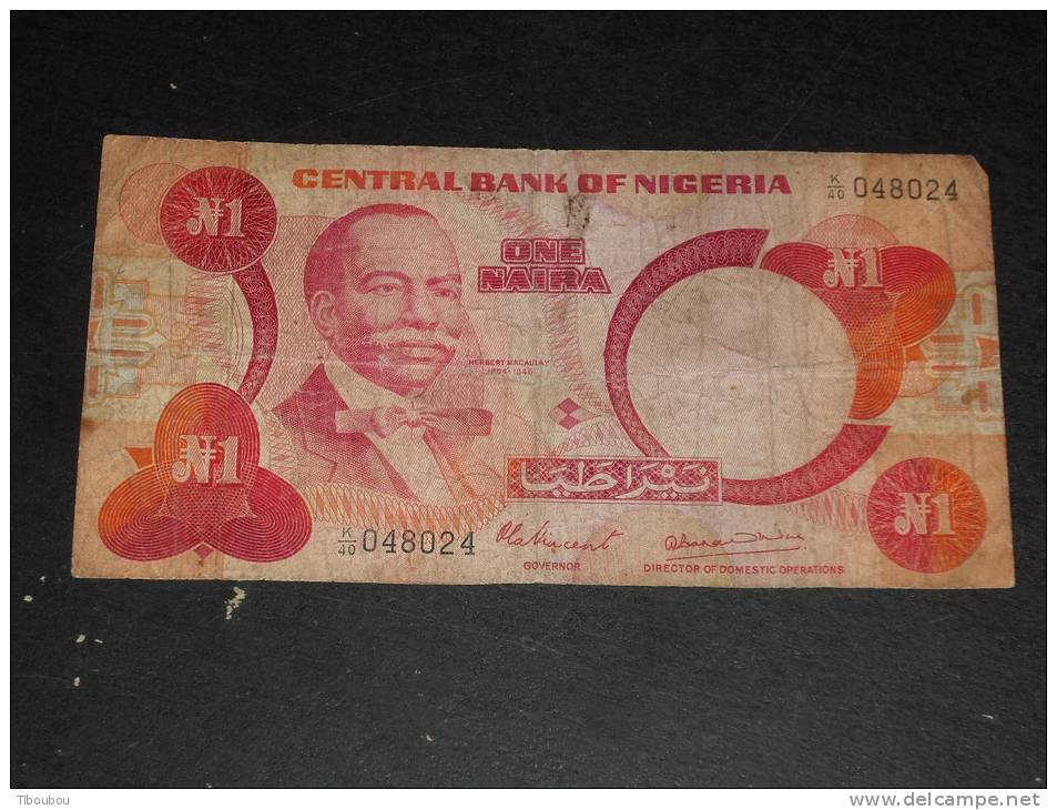 NIGERIA - BILLET DE BANQUE CENTRAL BANK - ONE NAIRA - - Nigeria