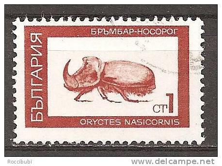 *Bulgarien 1968 // Michel 1829 O // Freimarken, Insekten, Nashornkäfer - Usados